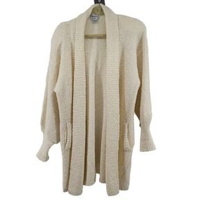 Crystal Sportswear Vintage Oversized Balloon Sleeved Cardigan Large White‎